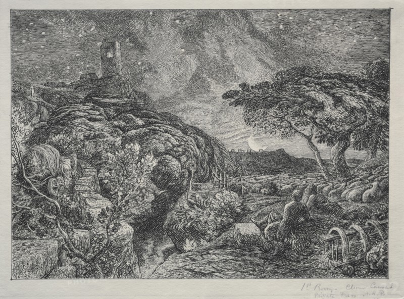 The Lonely Tower, 1879. Samuel Palmer (British, 1805-1881). Etching