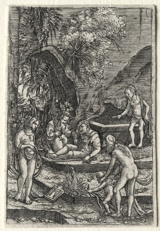 The Judgment of Paris, 1511. Albrecht Altdorfer (German, c. 1480-1538). Engraving; image: 6.3 x 4.2 cm (2 1/2 x 1 5/8 in.).