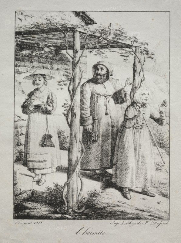 The Hermit, 1818. Louis Hersent (French, 1777-1860). Lithograph
