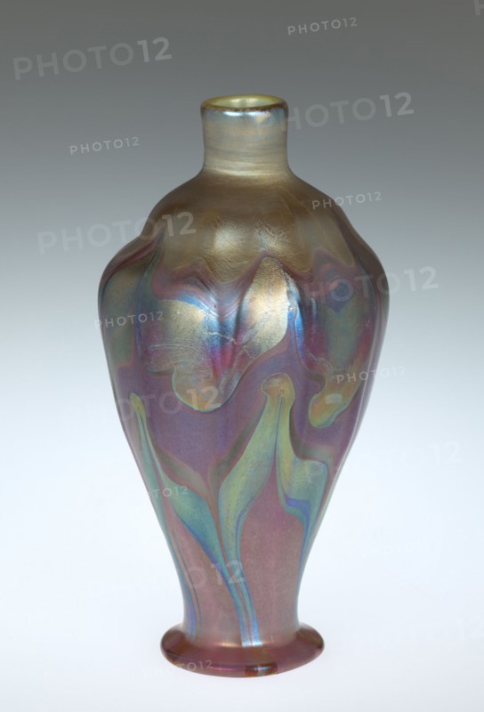 Vase, c. 1900. Louis Comfort Tiffany (American, 1848-1933). Favrile glass; overall: 15.9 cm (6 1/4 in.).