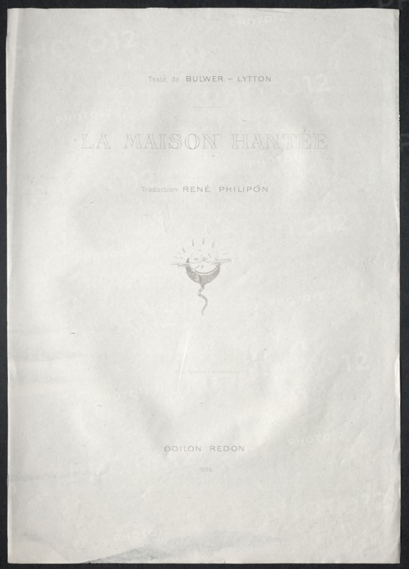 La Maison hantée:  Frontispiece, 1896. Odilon Redon (French, 1840-1916). Lithograph