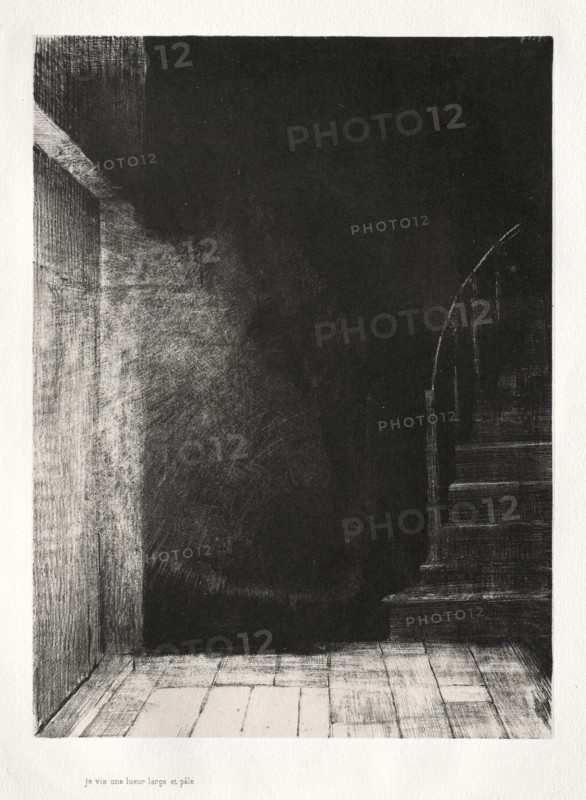 La Maison hantée:  I Saw a Large Pale Glimmer, 1896. Odilon Redon (French, 1840-1916). Lithograph