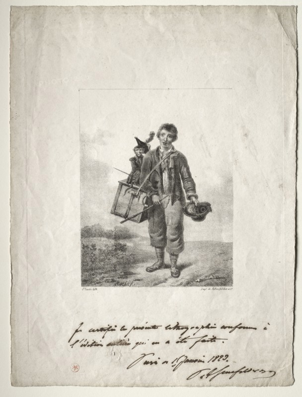 Organ-Grinder Boy. Alois Senefelder (German, 1771-1834). Lithograph
