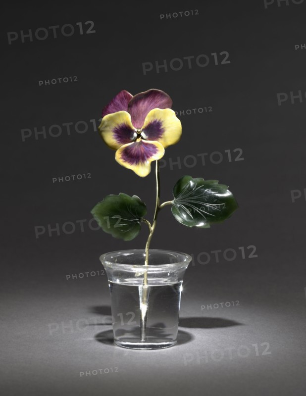 Pansy, late 1800s - early 1900s. Firm of Peter Carl Fabergé (Russian, 1846-1920). Gold, jade, enamel, rock crystal; overall: 11.8 x 4.8 cm (4 5/8 x 1 7/8 in.).