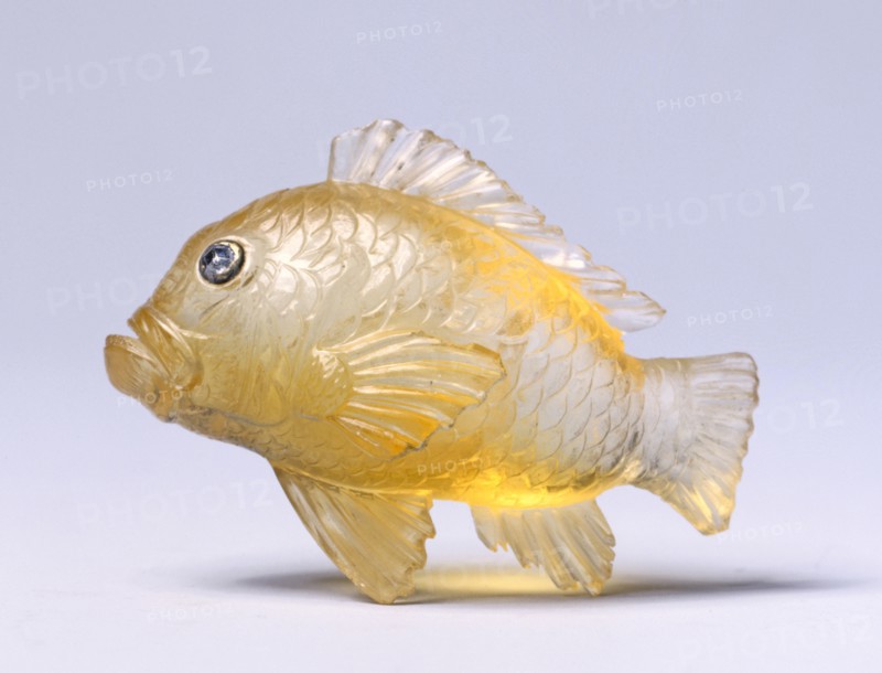 Goldfish, late 1800s-early 1900s. Firm of Peter Carl Fabergé (Russian, 1846-1920). Topaz, rose-cut diamond eyes set in gold; overall: 2.6 x 3.4 x 1.6 cm (1 x 1 5/16 x 5/8 in.).