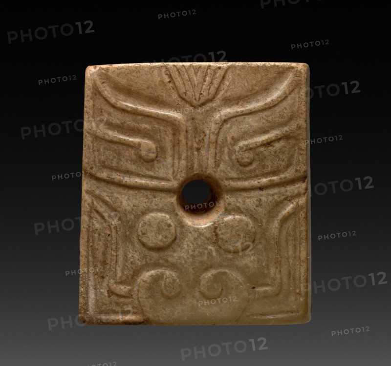 Prismatic Bead with Ogre Mask, 11th-10th Century BC. China, Western Zhou dynasty (c. 1046-771 BC). Jade ; overall: 2 x 1.7 cm (13/16 x 11/16 in.).