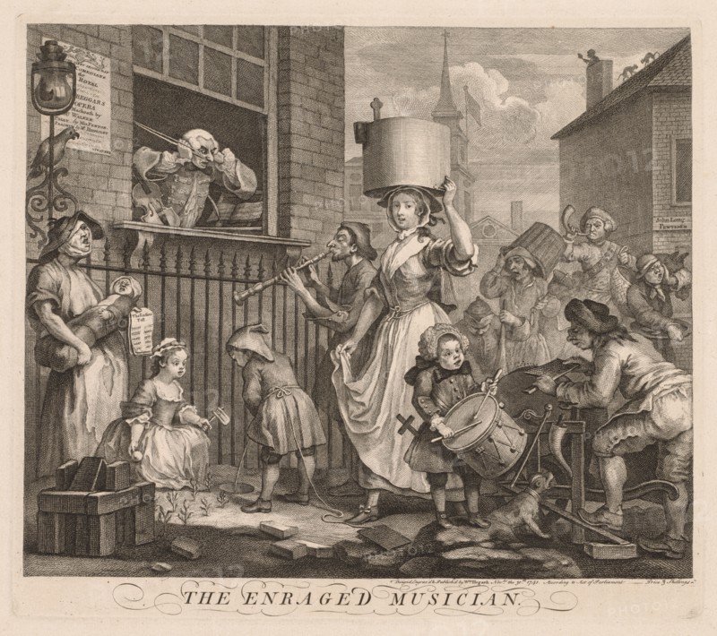 The Enraged Musician, 1741. William Hogarth (British, 1697-1764). Etching