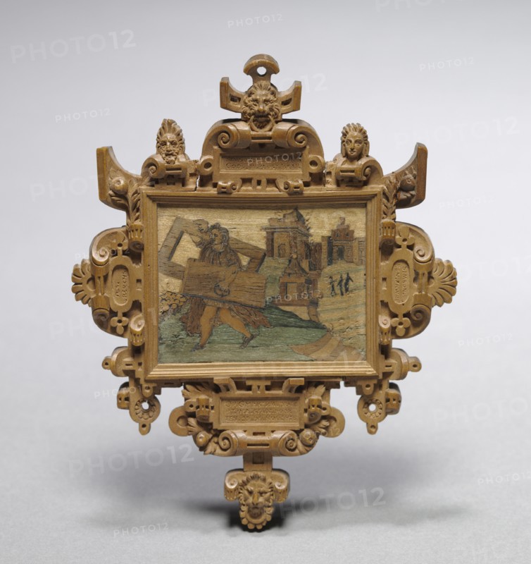 Mirror Frame, mid 1500s. Germany, 16th century. Boxwood with various inlaid stained wood; overall: 11 x 8.9 cm (4 5/16 x 3 1/2 in.).