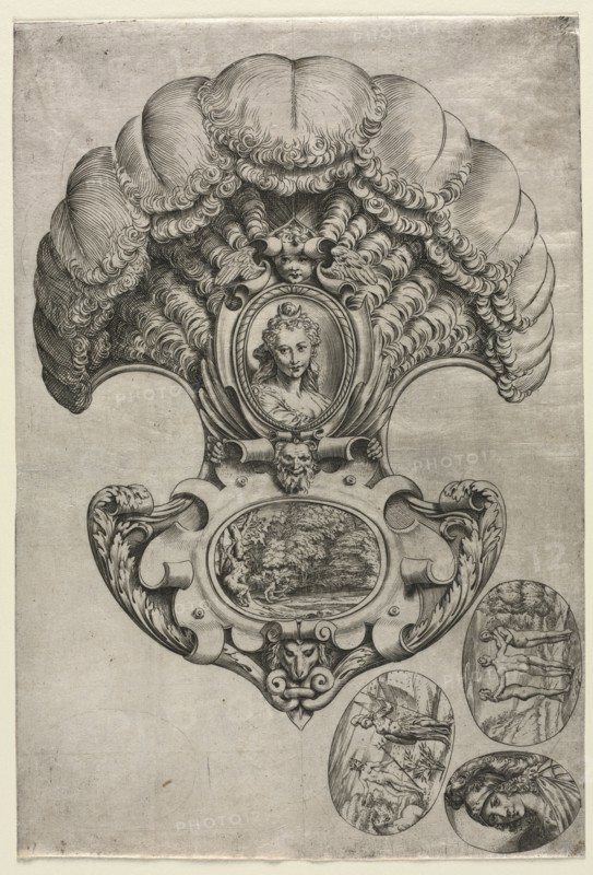 The Fan (L'Eventail ), c. 1589-1595. Agostino Carracci (Italian, 1557-1602). Etching