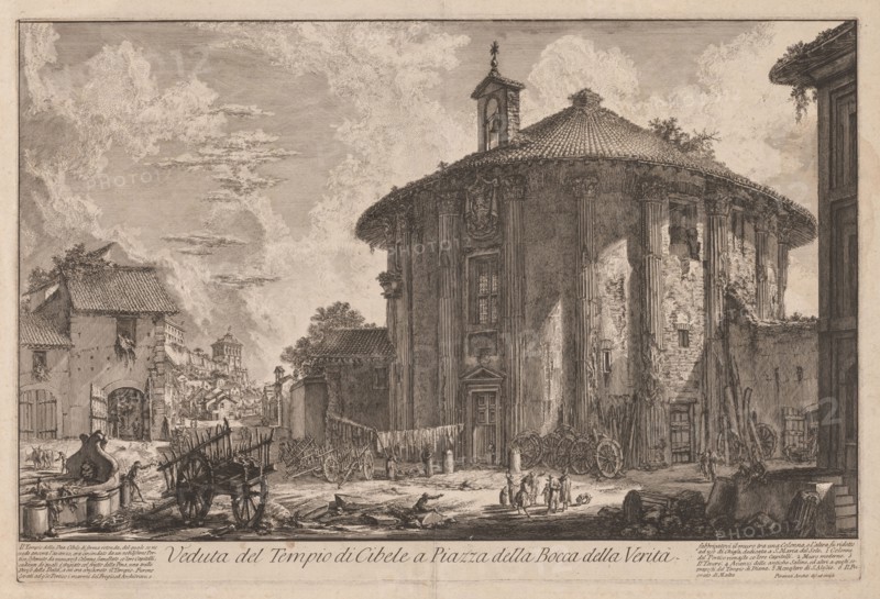 Views of Rome:  The Temple of Portunus (?), 1758. Giovanni Battista Piranesi (Italian, 1720-1778). Etching and engraving