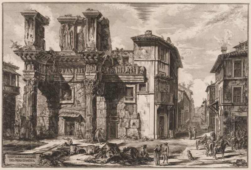 Views of Rome:  Forum of Nerva. Giovanni Battista Piranesi (Italian, 1720-1778). Etching
