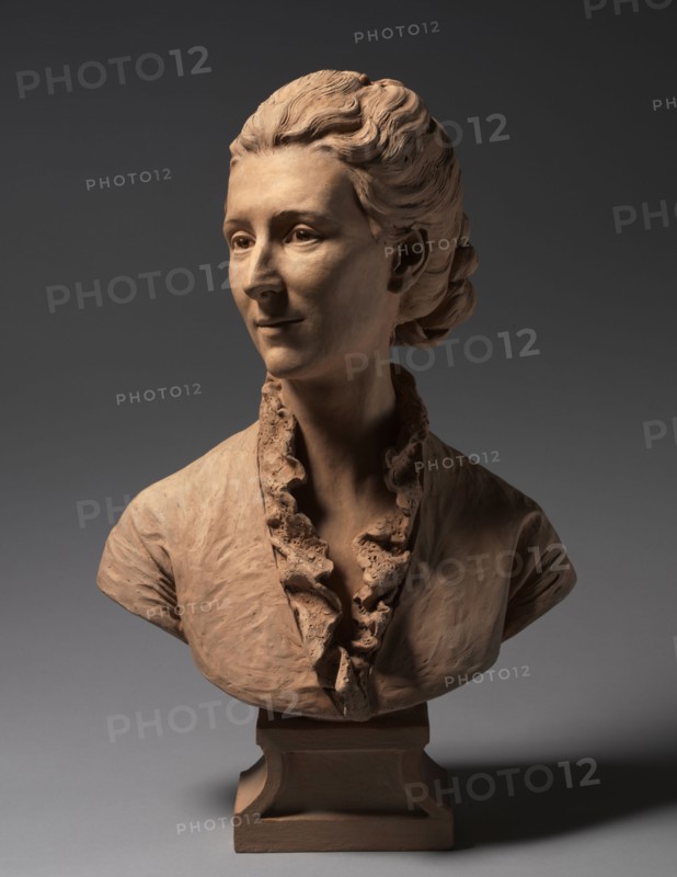 Bust of a Lady, c. 1875. Jules Dalou (French, 1838-1902). Terracotta; overall: 64.1 cm (25 1/4 in.)