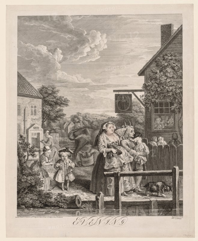 The Four Times of Day:  Evening, 1738. William Hogarth (British, 1697-1764). Engraving
