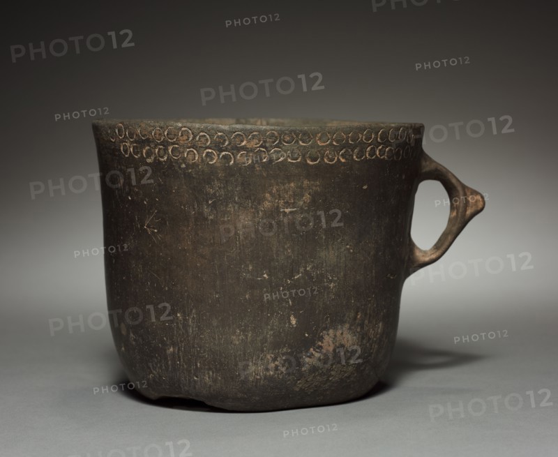 Drinking Vessel with Handle, c. 600. Argentina, Cienga Culture, early 7th Century. Earthenware; diameter: 16 cm (6 5/16 in.); overall: 12.8 x 20 cm (5 1/16 x 7 7/8 in.).