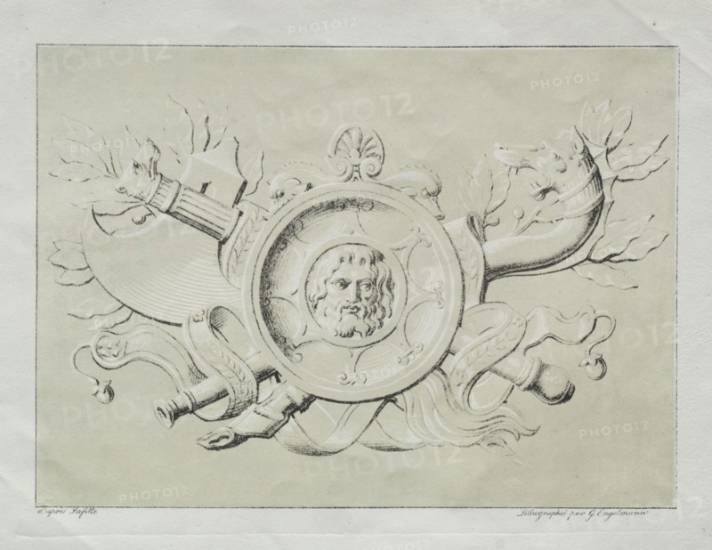 Receuil d'essais lithographiques:  Un trophee, c. 1816. Godefroy Engelmann (French, 1788-1839). Lithograph; overall: 31 x 24.2 cm (12 3/16 x 9 1/2 in.).
