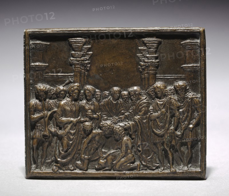 The Sacrifice of a Swine, c. 1520. Andrea Riccio (Italian, c. 1470-1532). Bronze; overall: 7.7 x 9.3 cm (3 1/16 x 3 11/16 in.).