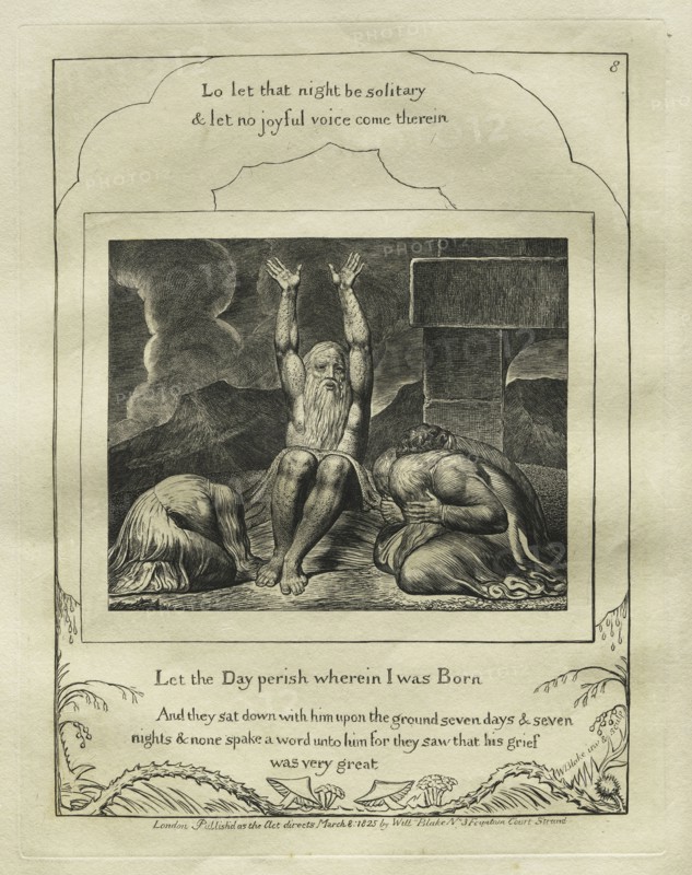 The Book of Job:  Pl. 8, Let the Day perish wherein I was Born, 1825. William Blake (British, 1757-1827). Engraving