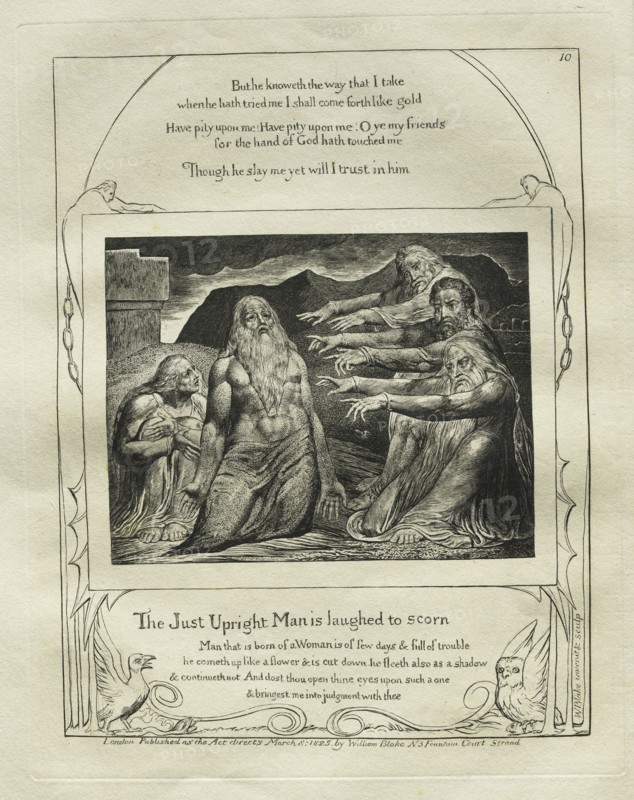 The Book of Job:  Pl. 10, The Just Upright Man is Laughed to Scorn, 1825. William Blake (British, 1757-1827). Engraving