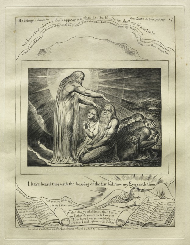The Book of Job:  Pl. 17, I have heard thee with the hearing of the Ear but now my Eye seeth thee, 1825. William Blake (British, 1757-1827). Engraving