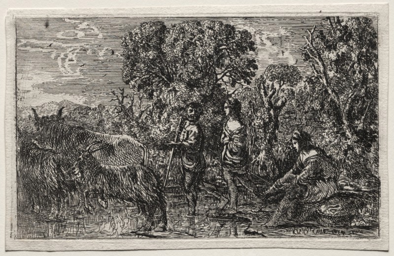 Le Passage du gué, 1634. Claude Lorrain (French, 1604-1682). Etching