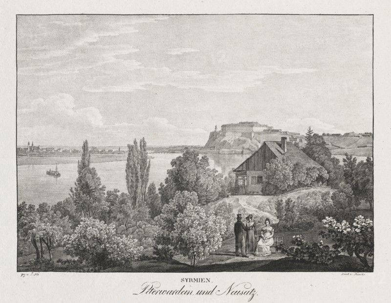Syrmien, Peterwardein und Neusatz. Jakob Alt (Austrian, 1789-1872). Lithograph; matted: 50.8 x 61 cm (20 x 24 in.).