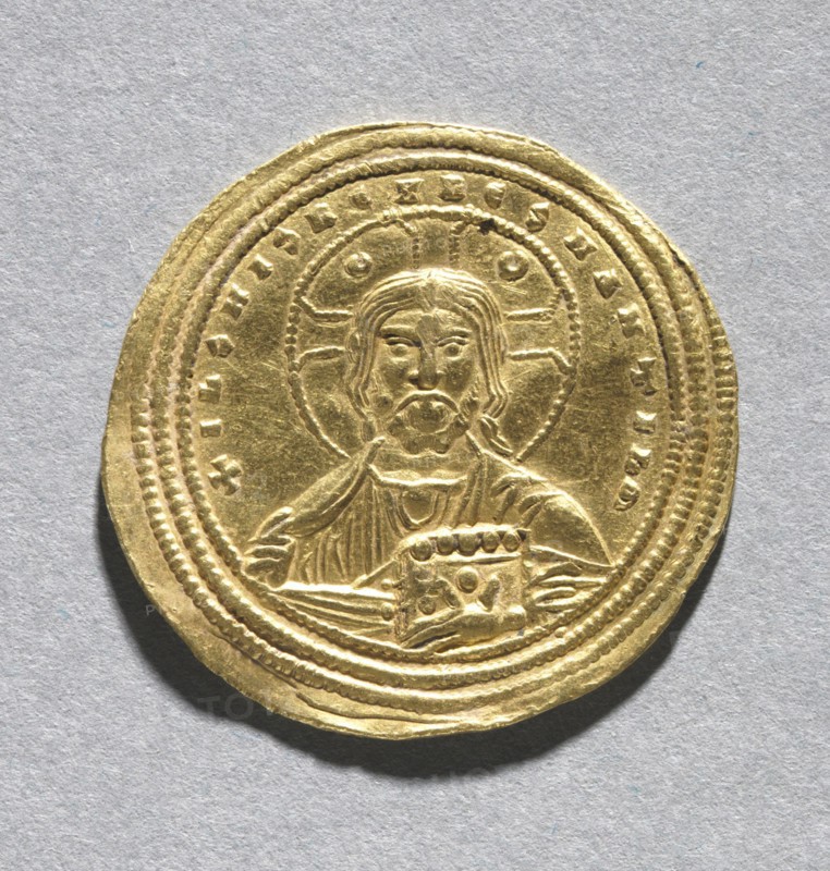 Nomisma with Basil II Bulgarotonos and His Brother Constantine VIII (obverse), 977-1025. Byzantium, Constantinople, 10th-11th century. Gold; diameter: 2.6 cm (1 in.)