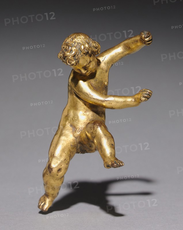 Pair of Putti, late 1500s. Italy, Rome, 16th century. Gilt bronze; overall: 9.3 x 7.7 x 4.2 cm (3 11/16 x 3 1/16 x 1 5/8 in.).