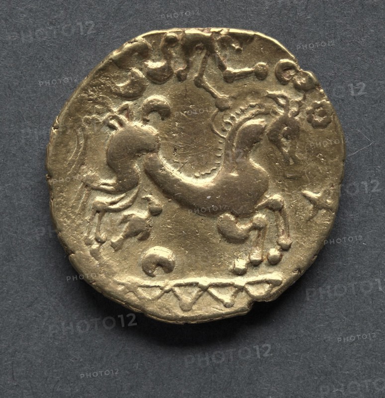 Bellovaci Stater (reverse), c. 125-100 B.C.. England (Ancient Britain), 2nd century B.C.. Gold; diameter: 2.6 cm (1 in.).