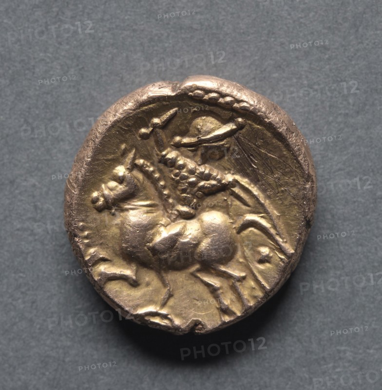 Tasciovanus Riconi Stater (reverse), c. 20 B.C. - 10 A.D.. England (Ancient Britain), 1st century B.C.-1st century A.D.. Gold
