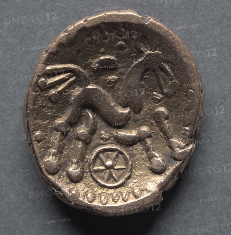 Catti Stater of the Dobunni (obverse), c. 40 B.C.. England (Ancient Britain), 1st century B.C.. Gold