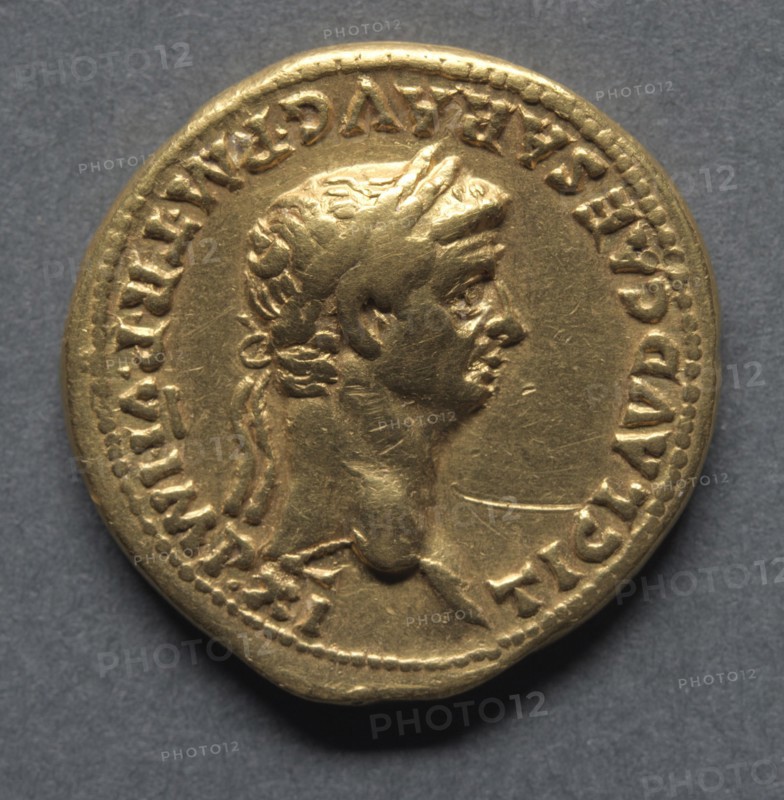 Aureus (obverse), 47-48. England, Roman, Claudius I, 41-54 A.D.. Gold; diameter: 2 cm (13/16 in.)
