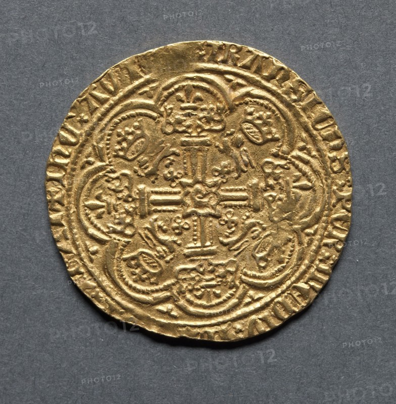 Noble (reverse), 1377-1399. England, Richard II, 1377-1399. Gold