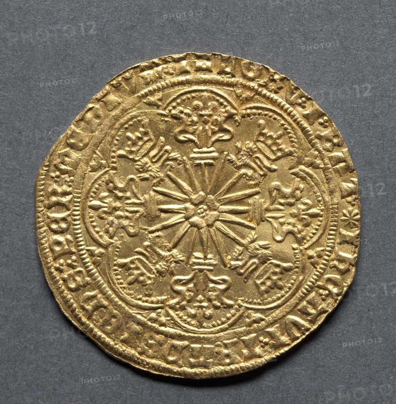 Ryal (reverse), 1464/5-1470. England, Edward IV (first reign 1461-1470, second reign 1471-1483). Gold