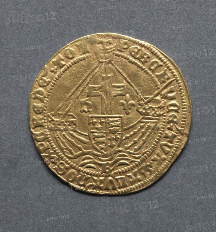 Noble (obverse), 1470-1471. England, Henry VI 1422-1461 (restored 1470-1471). Gold