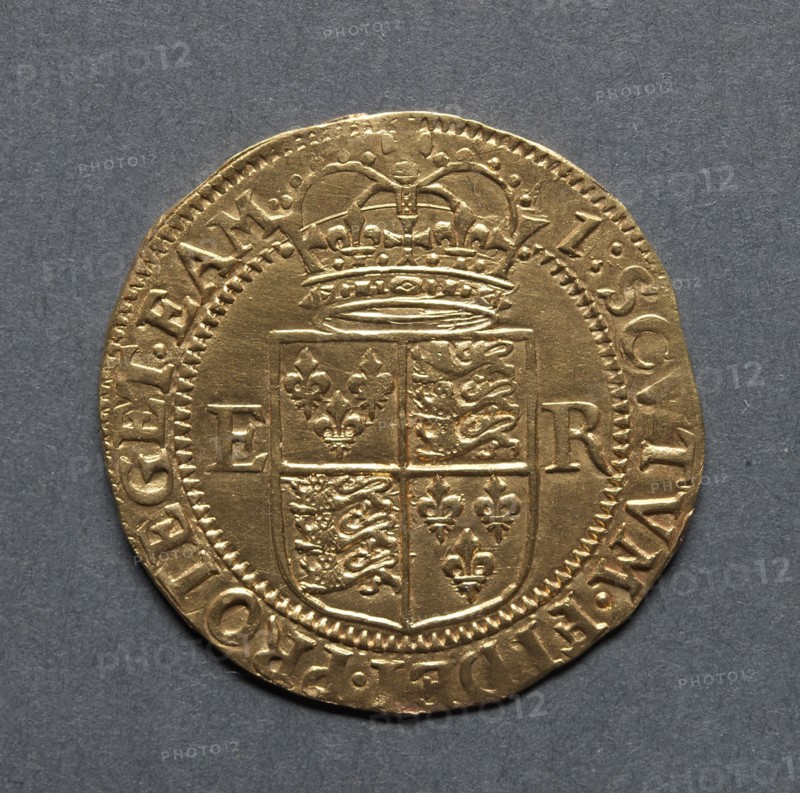 Half Pound (reverse), 1601. England, Elizabeth I, 1558-1603. Gold