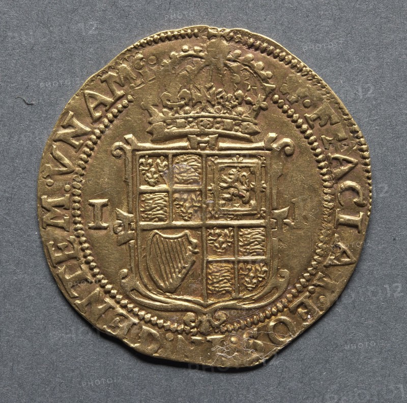 Unite (reverse), 1613-1615. England, James I, 1603-1625. Gold