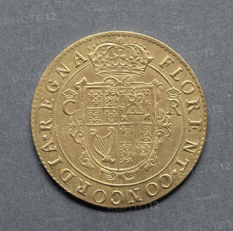 Briot Unite (reverse), 1631-1632. England, Charles I, 1625-1649. Gold