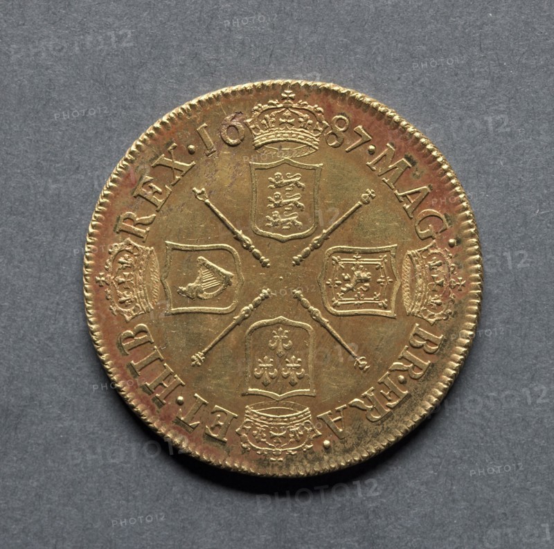 Two Guineas (reverse), 1687. England, James II, 1685-1688. Gold