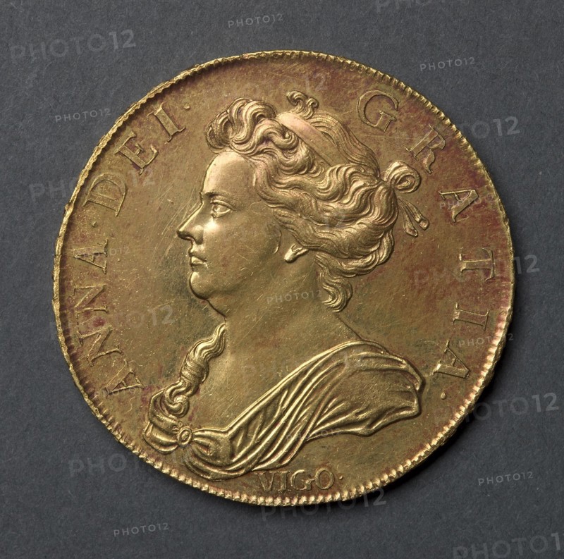 Five Guineas (obverse), 1703. England, Anne, 1702-1714. Gold