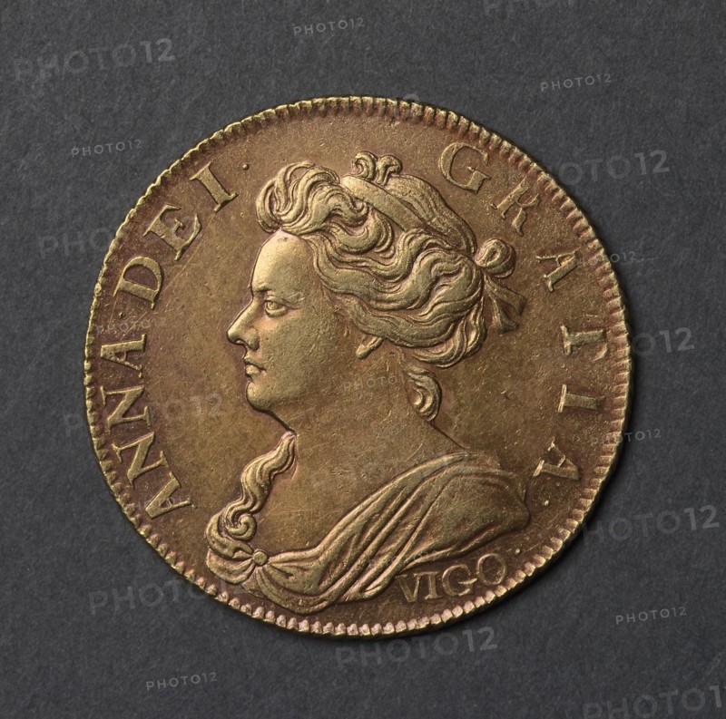 Guinea (obverse), 1703. England, Anne, 1702-1714. Gold