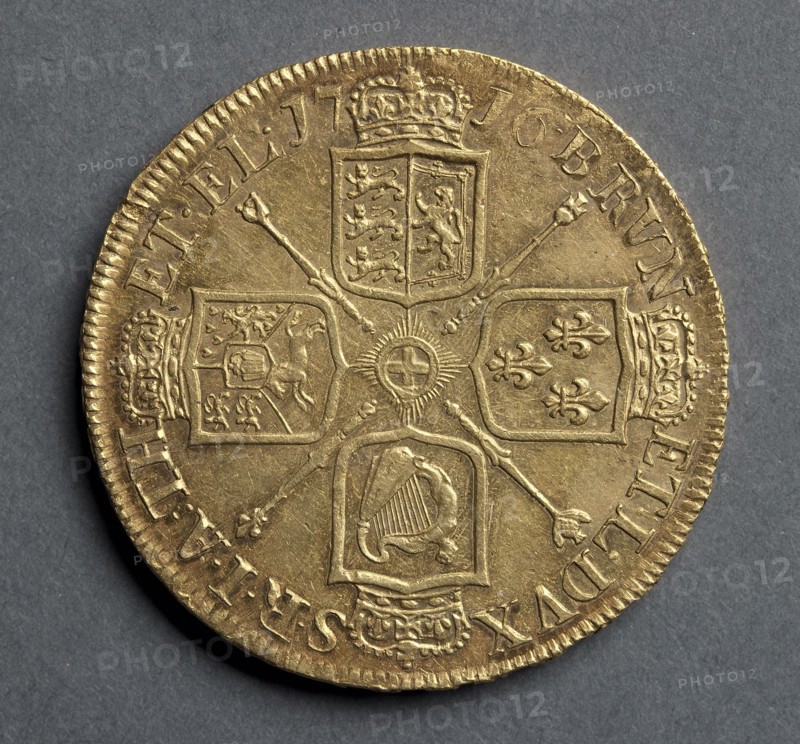 Five Guineas (reverse), 1716. England, George I, 1714-1727. Gold