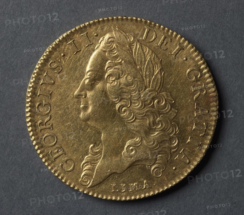 Five Guineas (obverse), 1746. England, George II, 1727-1760. Gold