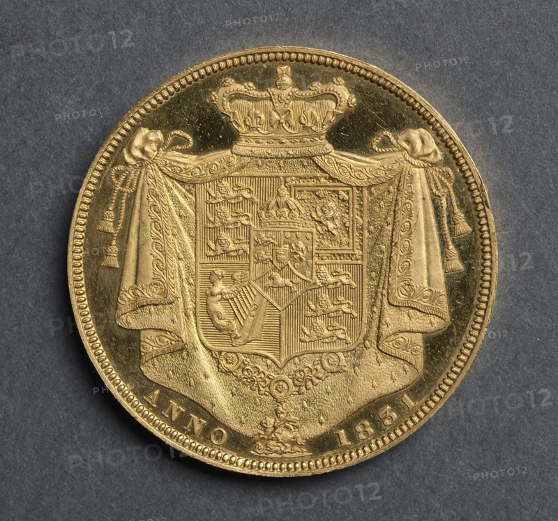 Two Pounds [pattern] (reverse), 1831. J. B. Merlen (British), William Wyon (British). Gold