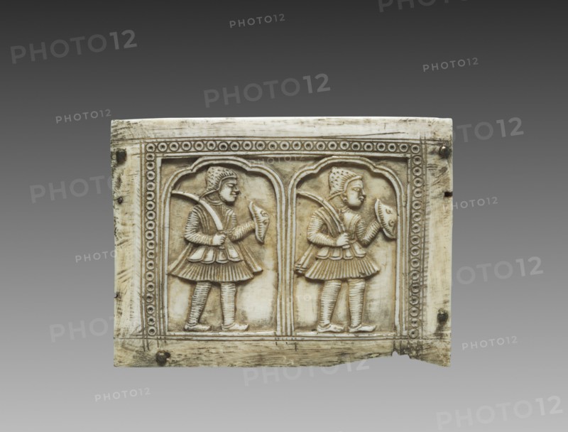 Panel from a Box, c. 1700. India, North East Deccan, Visakhapatnam district, Mughal Dynasty (1526-1756). Ivory; overall: 8.2 x 13.1 cm (3 1/4 x 5 3/16 in.).