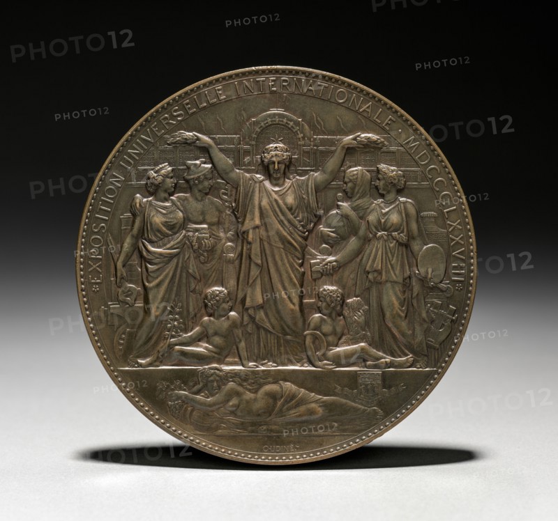 Medal (obverse), 1878. Eugène André Oudiné (French, 1810-1887). Bronze; diameter: 8.6 cm (3 3/8 in.).