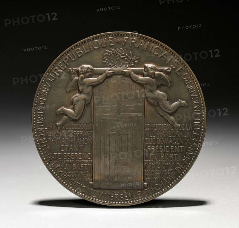 Medal (reverse), 1878. Eugène André Oudiné (French, 1810-1887). Bronze; diameter: 8.6 cm (3 3/8 in.).