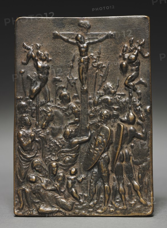 The Crucifixion, 16th century. Cast after a model by Moderno (Italian, 1467-1528). Bronze; overall: 10.8 x 7.7 cm (4 1/4 x 3 1/16 in.).