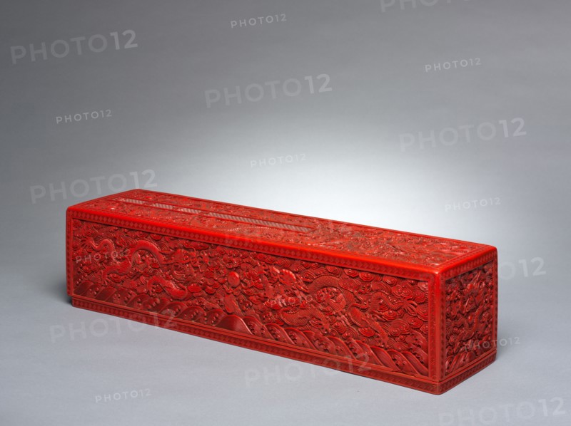 Scroll Box, 1644-1911. China, Qing dynasty (1644-1911). Cinnabar lacquer on wood; overall: 14 x 14.7 cm (5 1/2 x 5 13/16 in.).