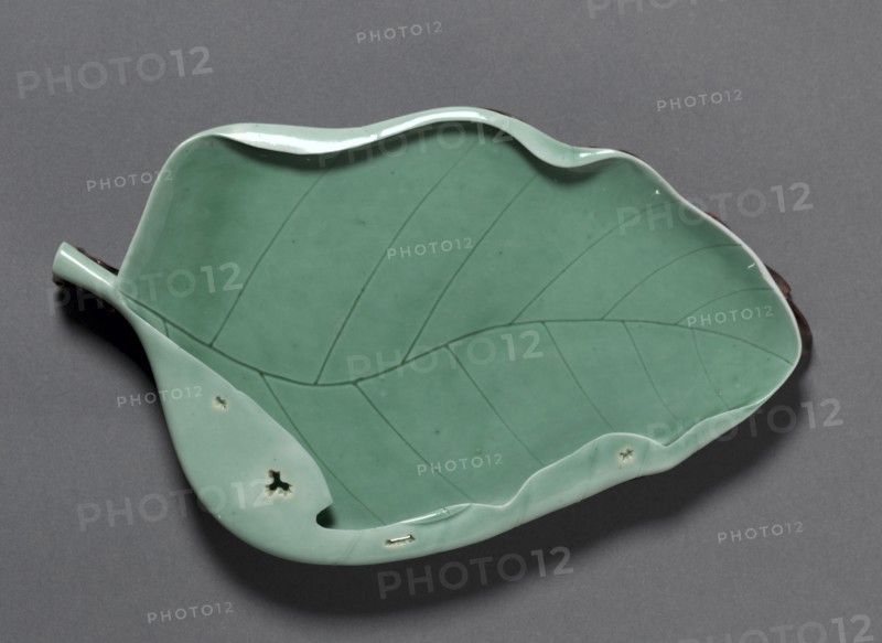Brush Washer in Shape of a Lotus Leaf, 1723-1735. China, Jiangxi province, Jingdezhen, Qing dynasty (1644-1912), Yongzheng reign (1723-1735). Porcelain with camellia-leaf green glaze; overall: 19.7 cm (7 3/4 in.).