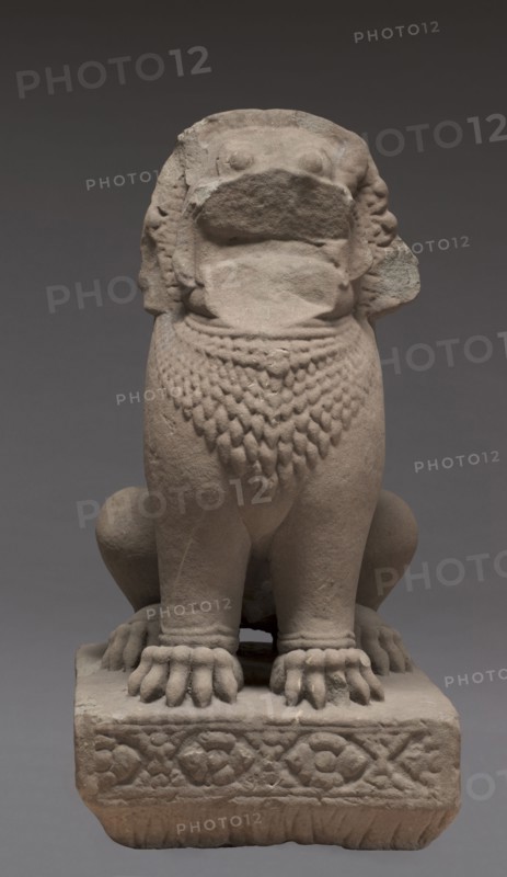 Lion, 1100s. Cambodia, Khmer, Angkorean period (877-1431). Stone; overall: 95.2 x 47.6 cm (37 1/2 x 18 3/4 in.).